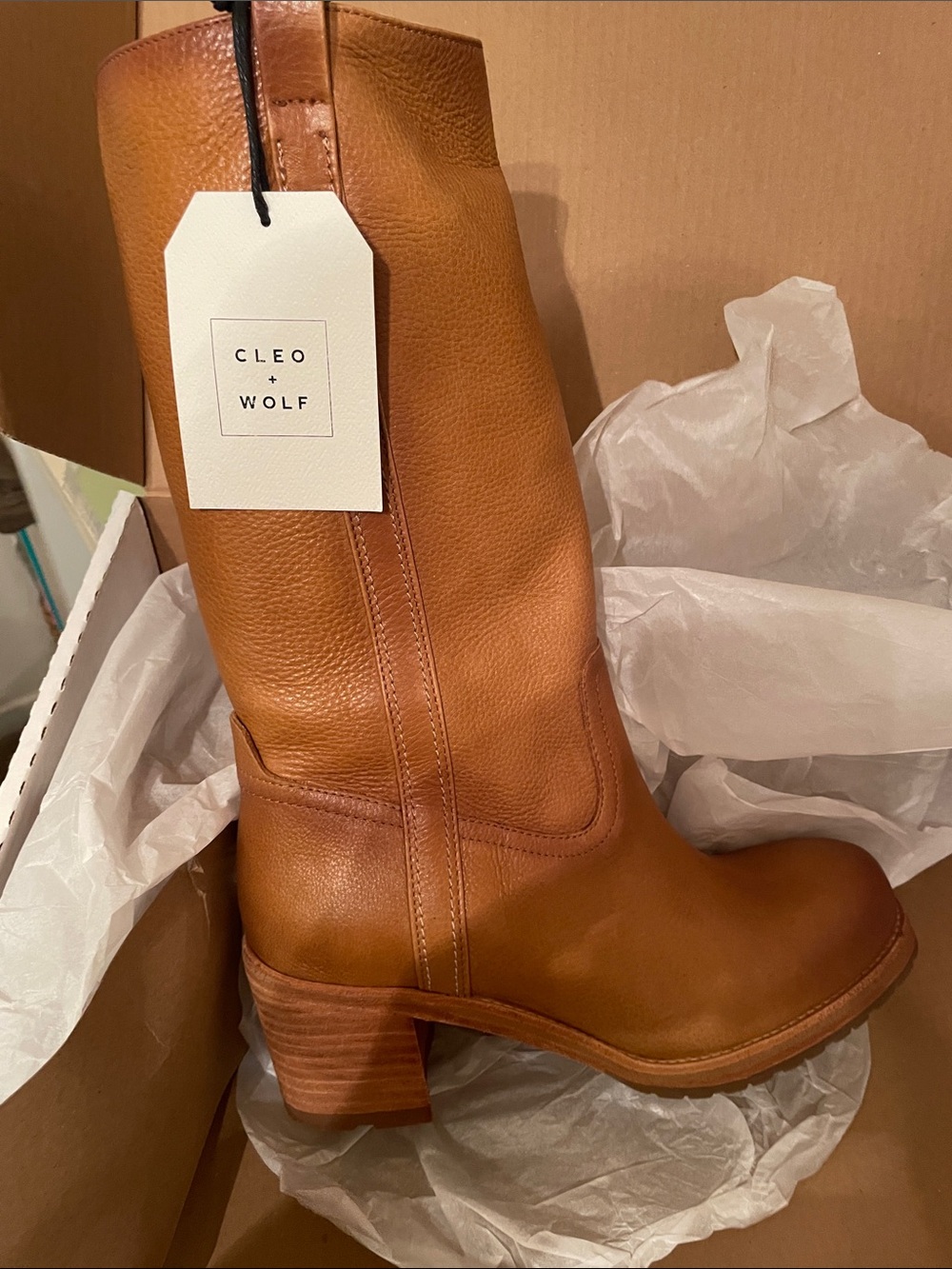 Cleo & Wolfe light brown leather boots